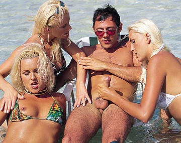 One Horny Beachcomber Gets Seduced by Three Hot Blondes with Sandra Russo, Kyra, Sheena Pearl by Private