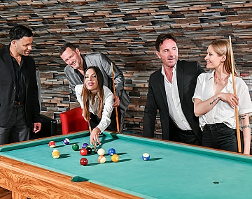 Private HD porn video: A five way game on the pool table with Angelica Heart and Tiffany Tatum
